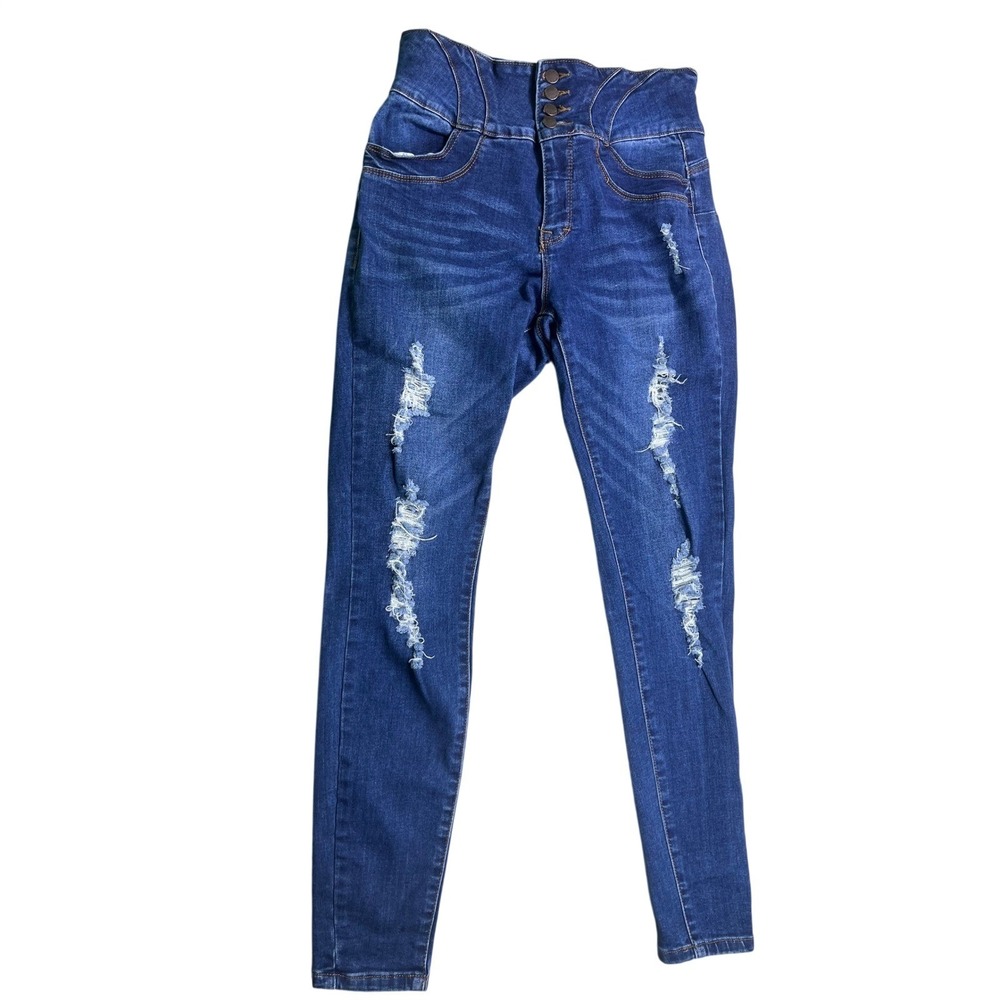 Wax Jean Butt I Love You Womens 9/29 High Rise Distressed Skinny Jeans
